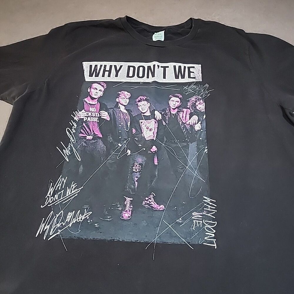 Why Don't We WDW Band T-shirt Unisex Men's Xl black short sleeve